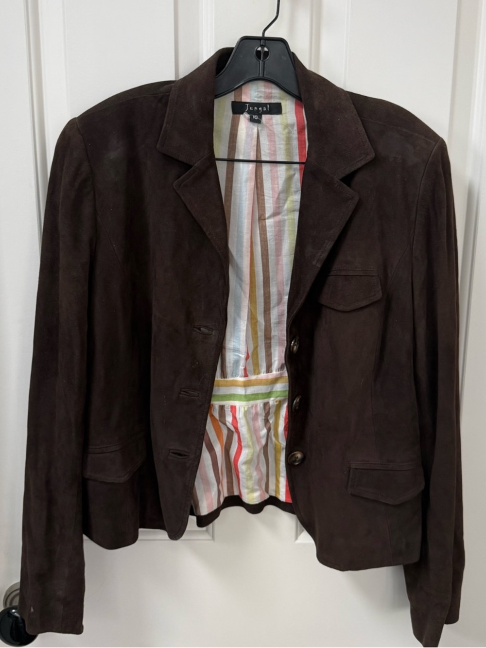 Jungal Brown Suede Blazer Jacket size 10